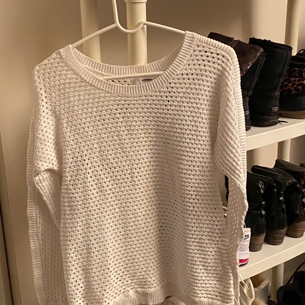 Sonoma Kohl’s white long sleeve sweater Size M